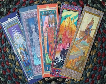 Russian Fairy Tales 5 Bookmark Set, Russian Folklore, Vasilisa, Snow Maiden, The Firebird, Party Favors, Book Lovers Gift, Gifts