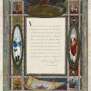 Virtue or Morality is a Necessary Spring of Popular Government, Robert Schneeberg, George Washington, Farewell Address Archival Giclée Print