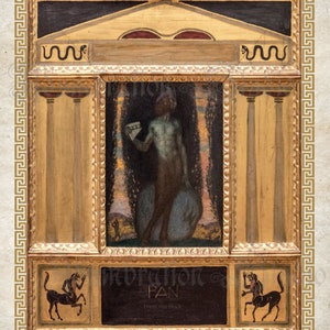 Pan, By Franz von Stuck , 1908, Art Nouveau, Symbolism, Greek Mythology, Nymphs, Ancient Greece, Archival Print