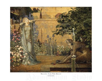 Beauty and the Beast, John Dickson Batten, Circa 1904, Heroine, Gabrielle-Suzanne Barbot de Villeneuve, Archival Giclée Print