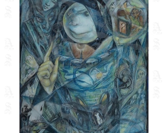 Angel of Twizzari, by Rosaleen Norton, Thorn, The Witch of Kings Cross, Gorgon, Snakes, Occult, Mystical 20th Century Archival Giclée Print