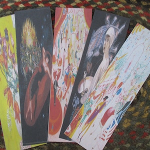 Florine Stettheimer 5 Bookmark Set, Modernist Paintings, Woman Artist Gift Set, Self-Portrait, Spring Sale at Bendel’s, Gifts Under 15.00