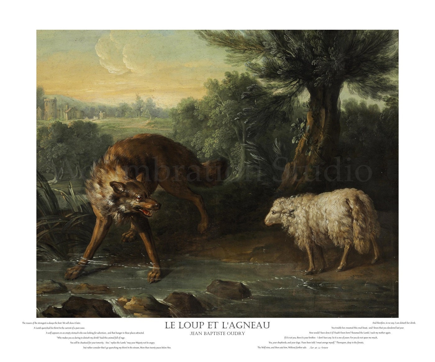 Le Loup Et L'agneau the Wolf and the Lamb, Jean-baptiste Oudry