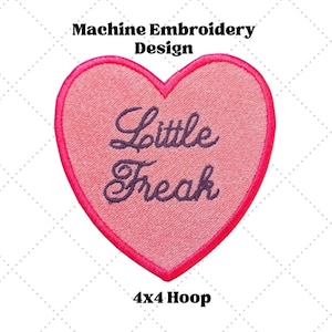 Maskinbroderidesign med hjärtmönster från Little Freak – 4x4 Hoop (digital nedladdning)