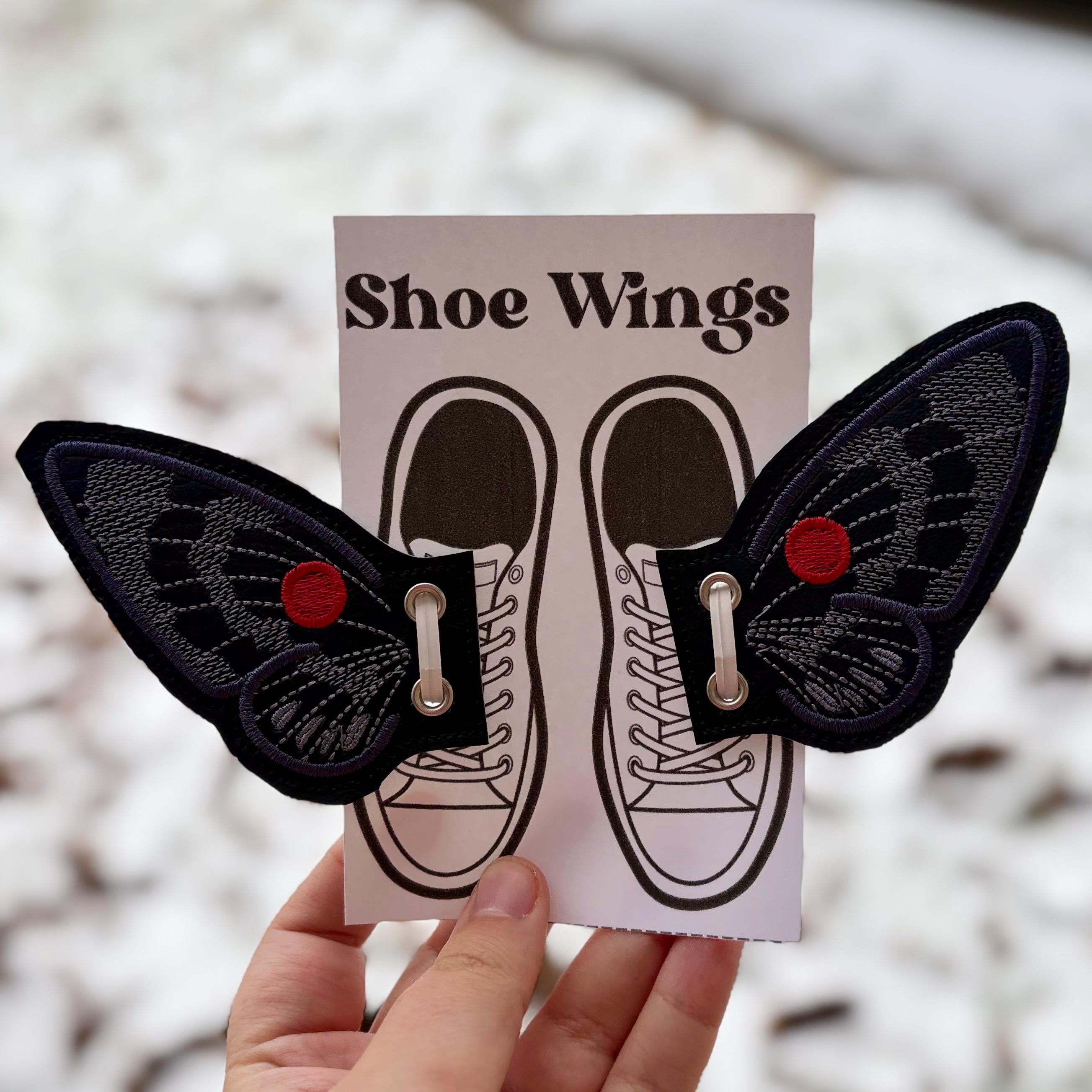 Mothman Shoe Wings, Embroidered Shoe Accessories, Cosplay, West