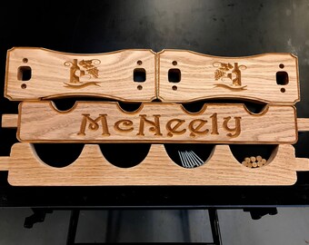 DIY 1-Tier Personalized Carved Red Oak Wine Rack Kit