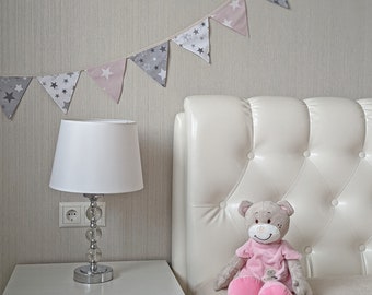 Handmade Star Fabric Bunting Garland: Pastel Nursery Decor
