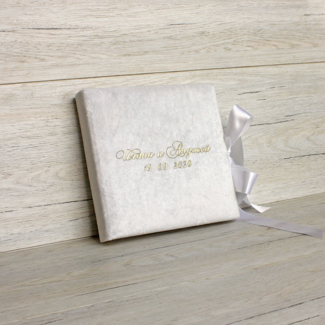 Personalized White Wedding Photo Album Custom Marble White Wedding