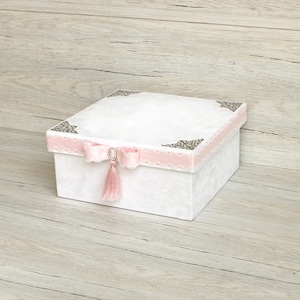 White Velvet Money Box Boîte cadeau mariage Douche nuptiale Boîte cadeau Poule Party Boîte cadeau Baptême Boîte cadeau Boîte décorée Boîte cadeau Baby Shower Boîte cadeau