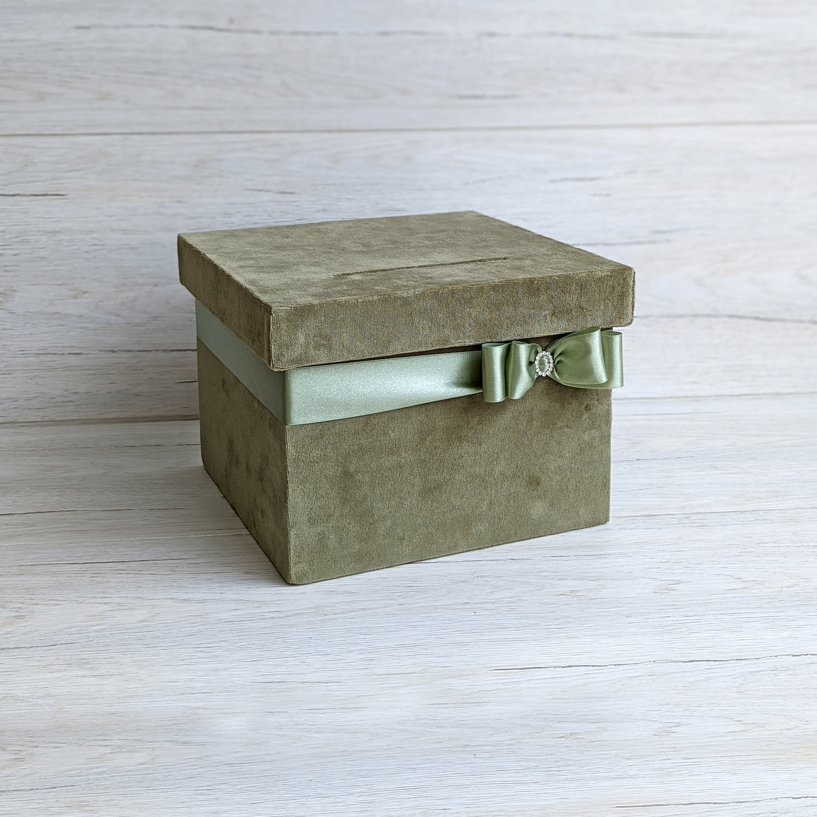 Sage Green Wedding Card Box Velvet Wedding Money Box With - Etsy Singapore