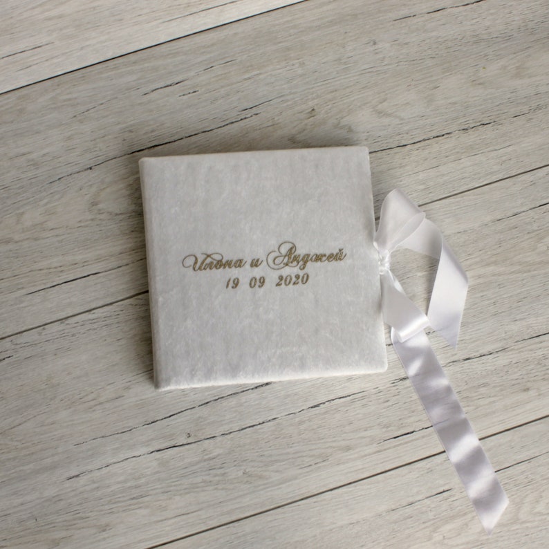 Personalized White Wedding Photo Album Custom Marble White Etsy
