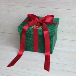 Boîte pour cartes de mariage de Noël ~ Boîte pour cartes de mariage d'hiver personnalisée avec fente ~ Porte-cartes de mariage personnalisé vert Noël ~ Boîte de mariage de Noël