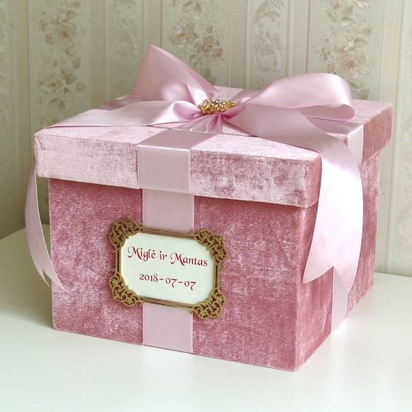 Pink Card Box Etsy