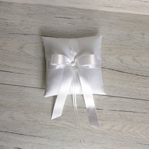 Ring Bearer Pillow Satin Ring Pillow White Ring Bearer Cushion Wedding Ring Pillow for Ceremony image 4