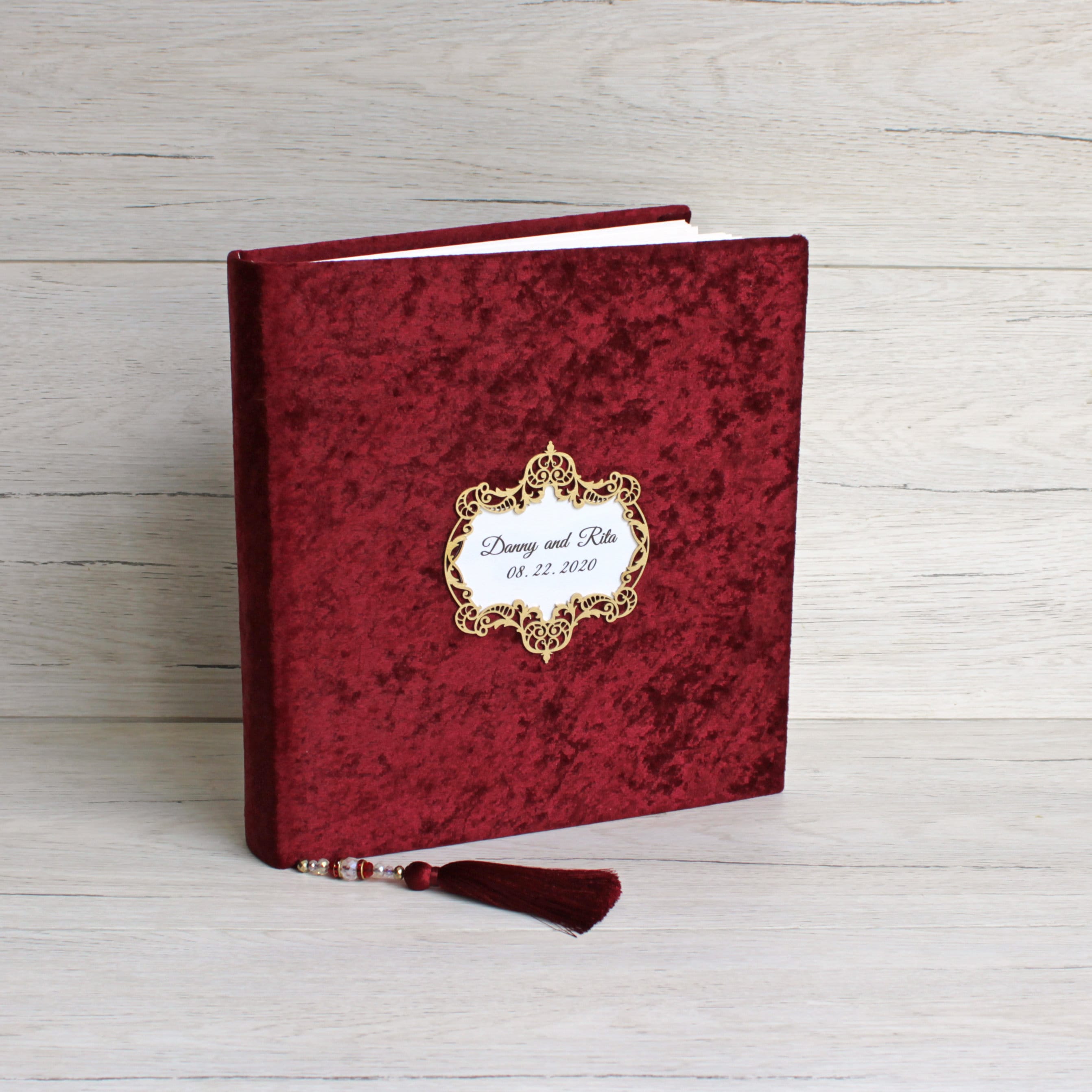 Red Two-Tone Cover Self Adhesive Photo Album - Overall Page Size