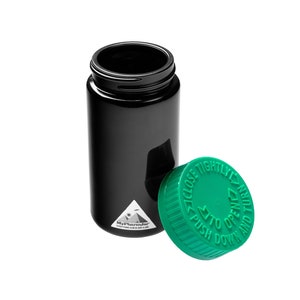 Mypharmjar Miron Glass 100 Ml(3.3Oz) 3Pack Tall Black Ultraviolet curing jars with Child Resistant caps (Green, Blue, White)