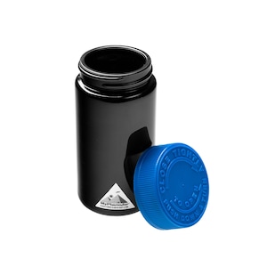 Stash Jar  Miron Glass Jar 100ml with Child Resistant Cap (Blue) Plus Stock Black Cap - Mypharmjar world famous stash curing herb jars
