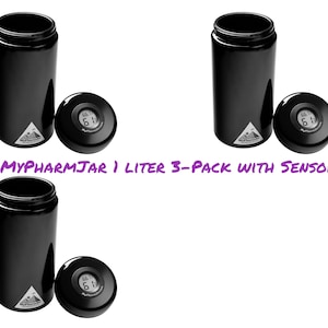 Stash Jar 3 Pack - MyPharmJar smell proof herb curing jars - World famous air tight biophotonic UV stash curing herb jars - Best stash glass