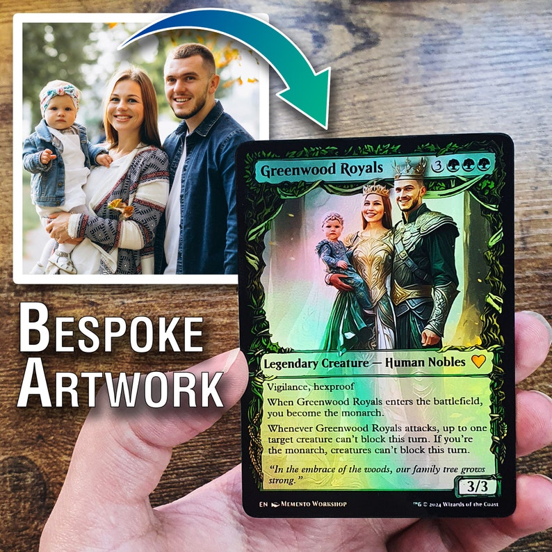 Bespoke custom artwork Card - have your photo turned into a bespoke card artwork