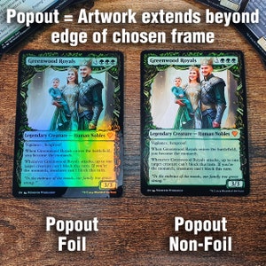 Popout - Artwork extends beyond edge of chosen frame. popout foil and popout non-foil