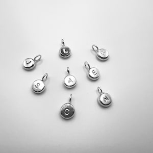 Sterling silver letter stamped pendant charm without chain.