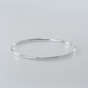 Sterling Silver plain shiny bangle.  Solid, 4mm thick, polished, handmade minimalist classic style. Great gift for special birthdays.