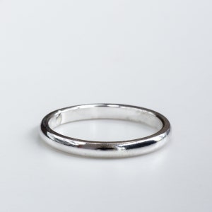 Sterling Silver Plain Shine band. Silver stacking ring. Handmade silver ring. Gift for her. Stocking filler.