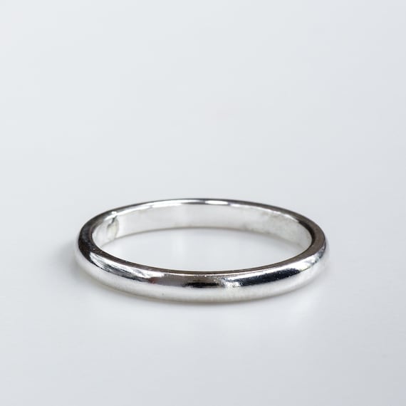 Sterling Silver Plain Shine Band. Silver Stacking Ring. Handmade