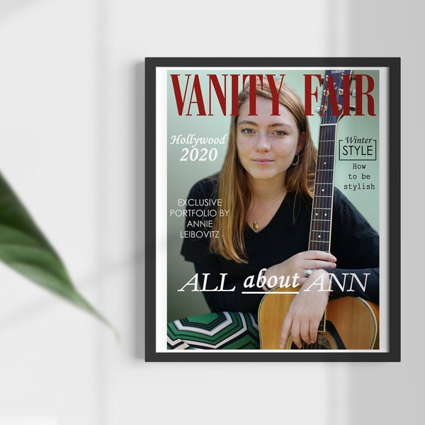 Custom Vanity Fair Magazine Cover, Personalized Magazine, from photo, DIGITAL Magazine cover, fashion magazine, cover girl, Magazine design