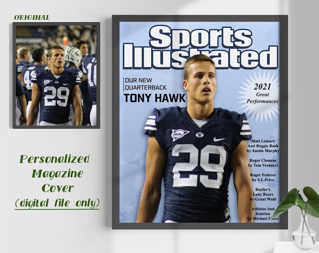Custom Sports Illustrated Magazine Cover Design, Digital Personalized