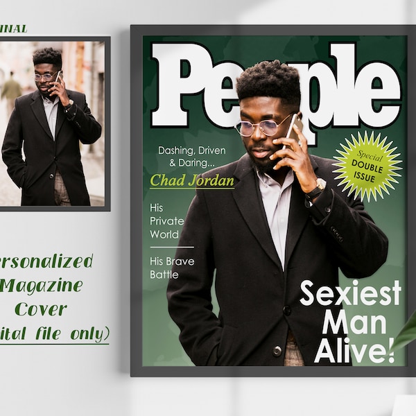 Custom PEOPLE Magazine Cover design gift, Digital Personalized Magazine Cover, Magazine Cover Gift Boyfriend Husband Girlfriend, Custom gift