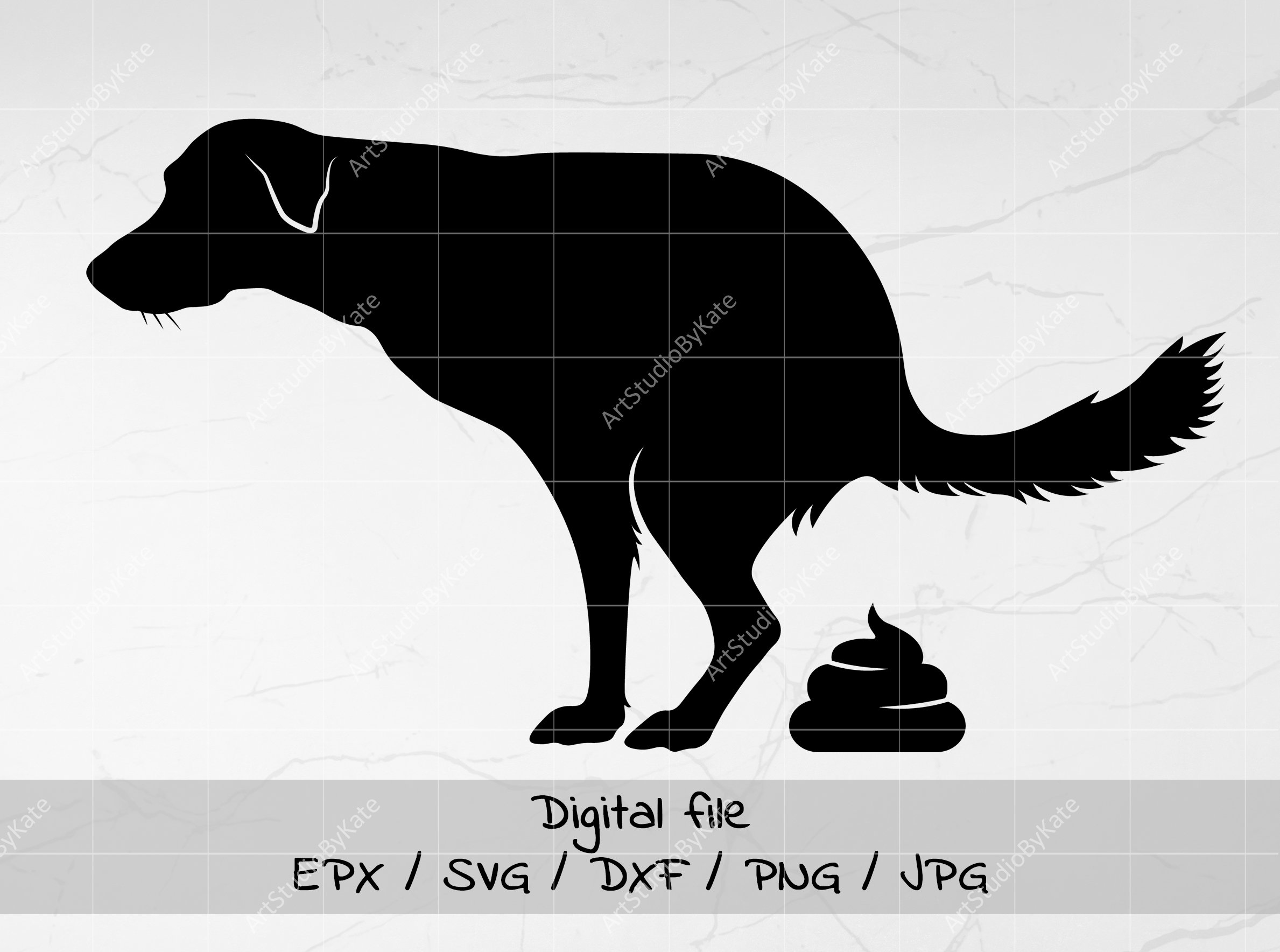 Dog Poop Svg, No Dog Pooping Svg, Pooping Dog Silhouette, Clean Up Dog