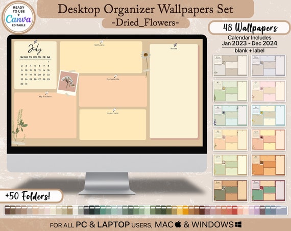 Desktop Wallpaper 2024 Organizer With Calendar, Mac Windows