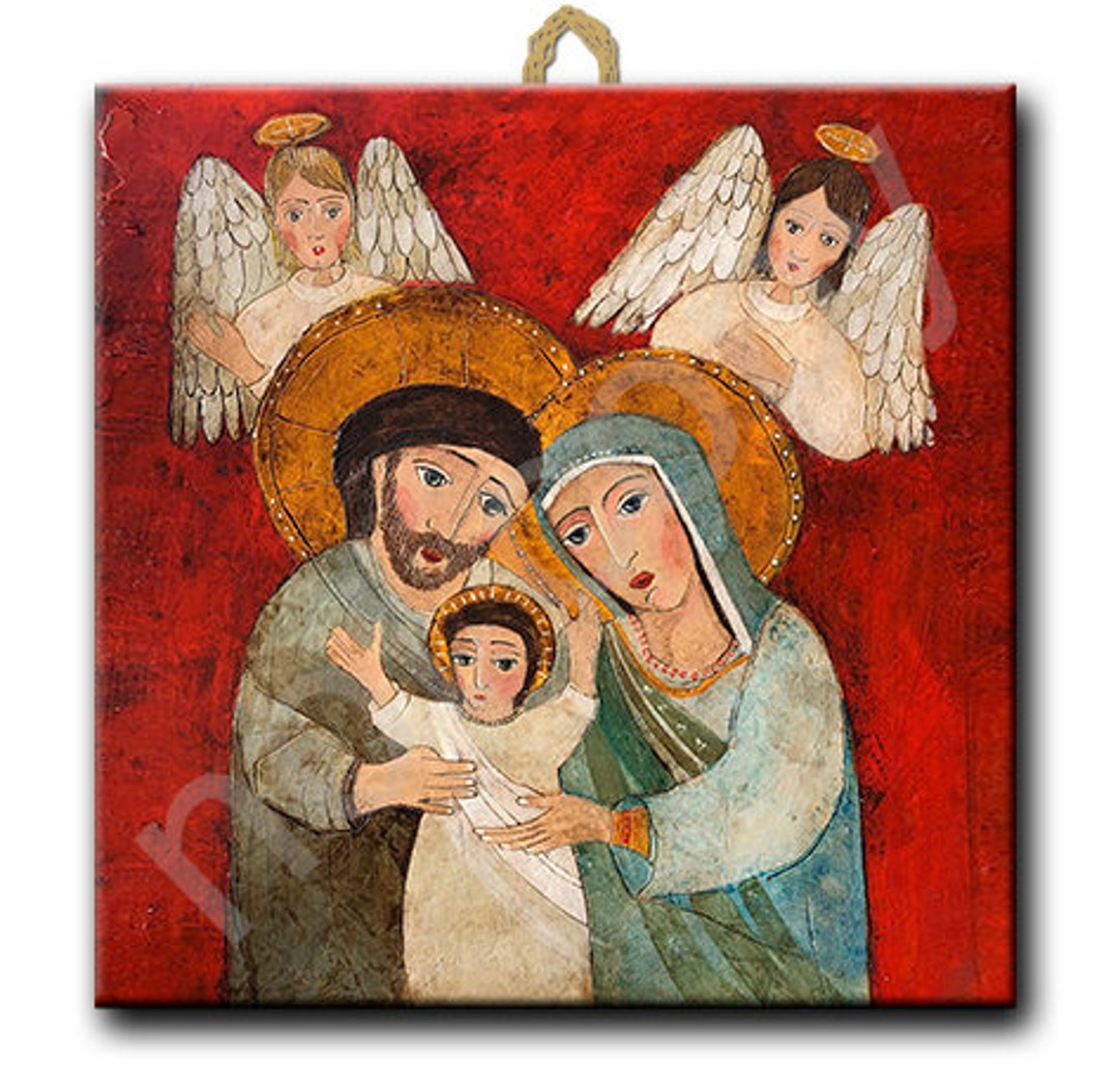 Saint Family Ceramic Tile, Holy Family Art Painting - Etsy