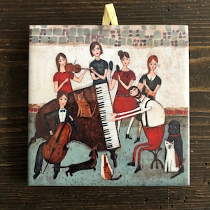 Home orchestra, orchestra casa, ceramic tile, art painting, artistic image, best gift