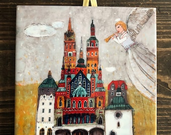 Azulejo de cerámica, belén de Cracovia, habitación infantil, pintura artística, imagen artística