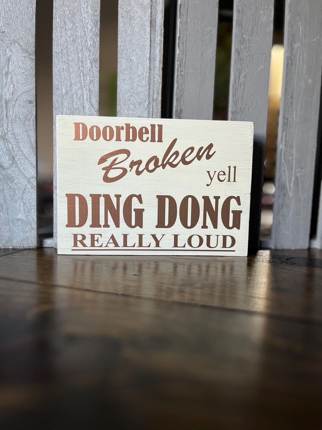 Funny 'doorbell Broken Yell Ding Dong' Wood Sign | Home Decor - Etsy