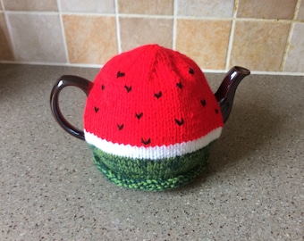 Hand knitted water melon tea cosy