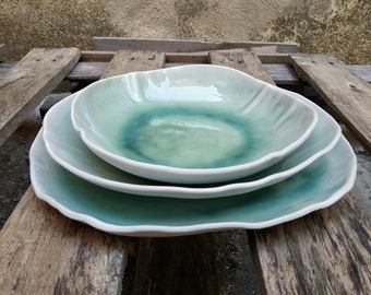 Handmade Irregular Organic Inspired Porcelain Plate