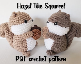 Hazel The Squirrel - Padrão PDF - Crochê
