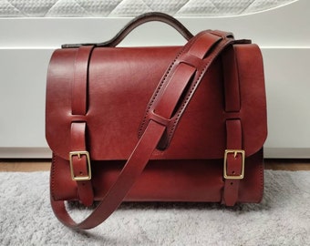 Weles No.39 leather satchel chestnut