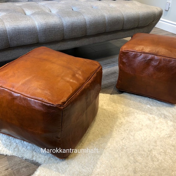Etsy 2024 leather ottoman