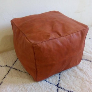 30% OFF, Authentic MOROCCAN POUF Leather Pouf Ottoman Pouf ,footstool leather ottoman  pouffe,Express shipping