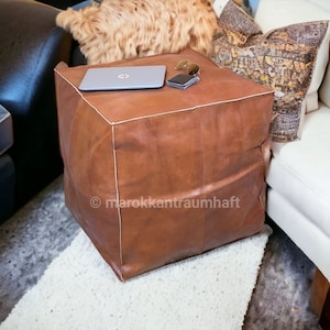 60 % OFF,Amazing square Ottoman Pouffe, Moroccan leather, Square Pouf,Moroccan square Pouf, leather Moroccan pouf. Handmade ottoman pouf,