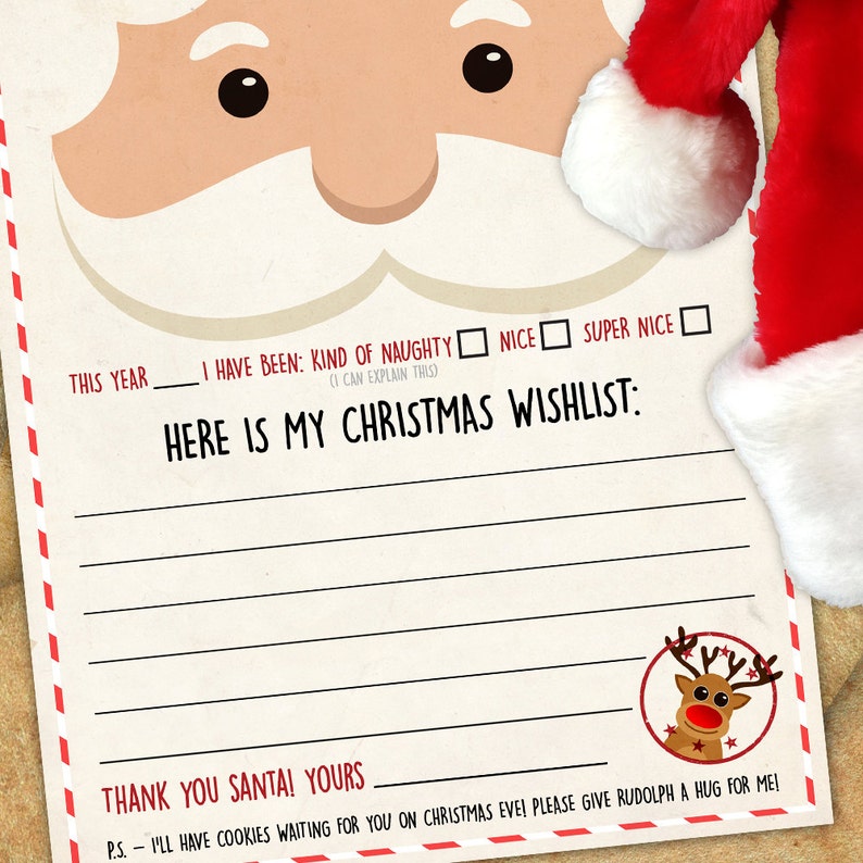 Santa letter template picture