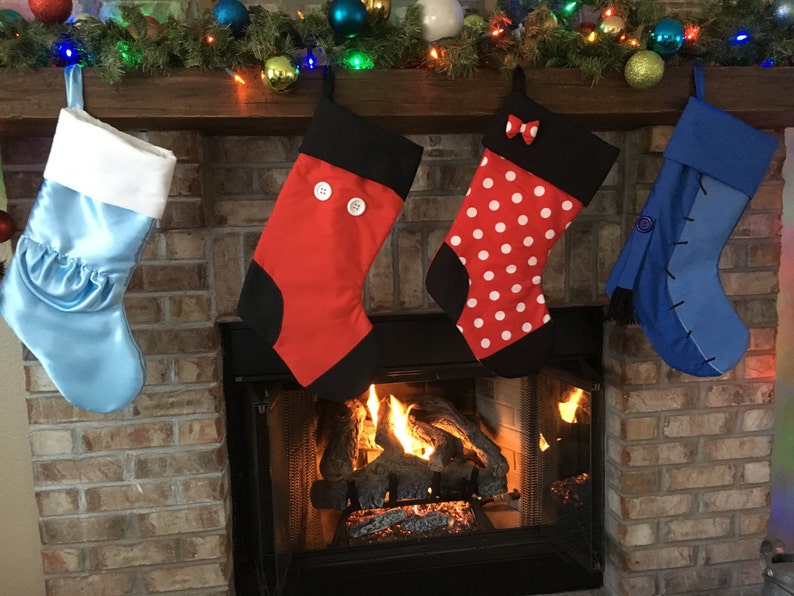 Disney Inspired Mickey Mouse Christmas Stocking Handmade Custom