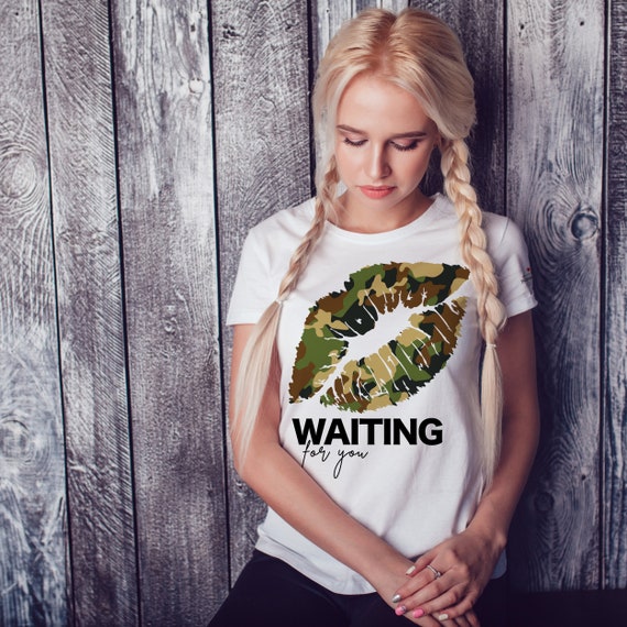 Buy Camo Lips Waiting for You White T shirts Online in India Etsy