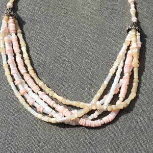 5 Strand Sea Shell and Mother of Pearl Necklace