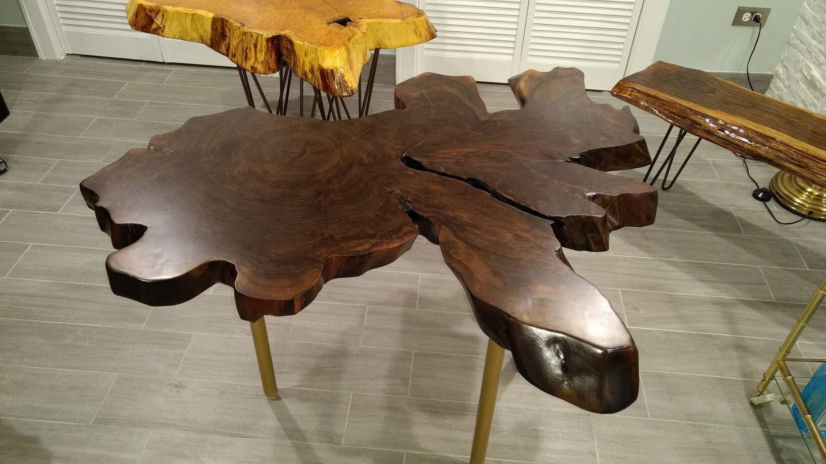 Black Walnut Root Wood Entry Table Live Edge Etsy