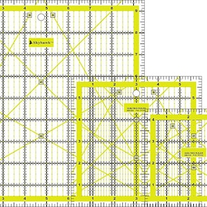 Acrylic Quilting Rulers 4 Pack Square Rulers - (9.5&quot; X 9.5&quot;, 6&quot; X 6&quot;, 4.5&quot; X 4.5&quot;, 2.5&quot; X 2.5&quot;)